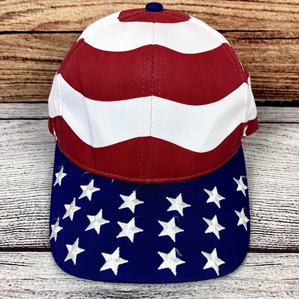 Vintage 1990s American Flag All Over Print Snapback Hat